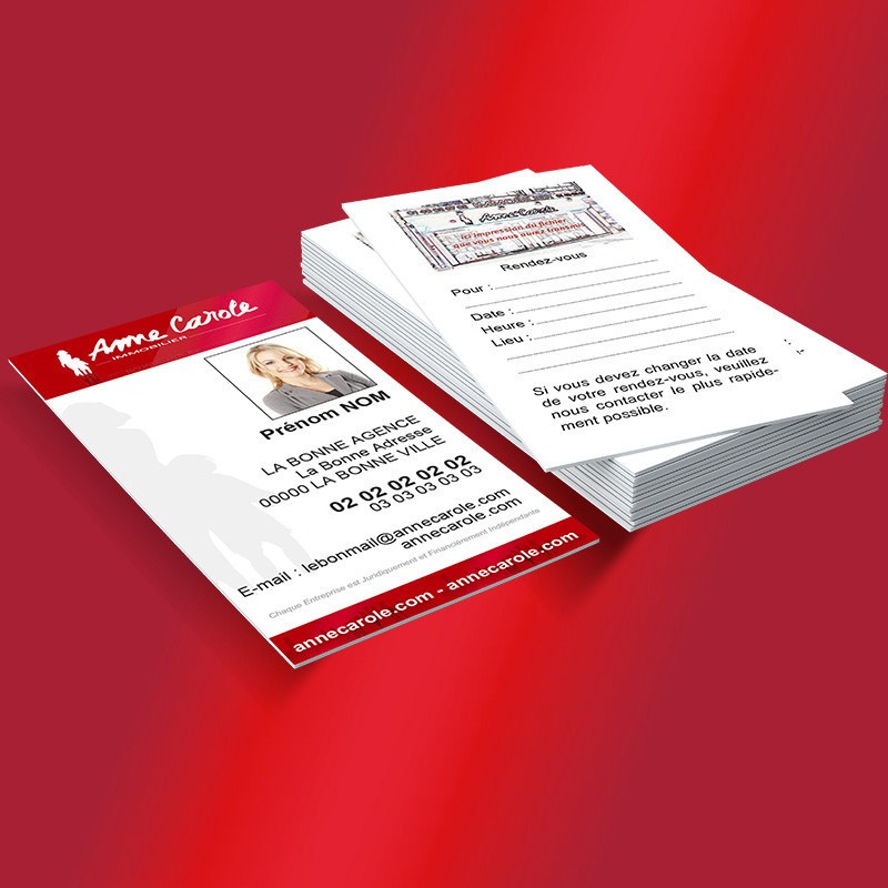 Carte de visite recto verso avec photo